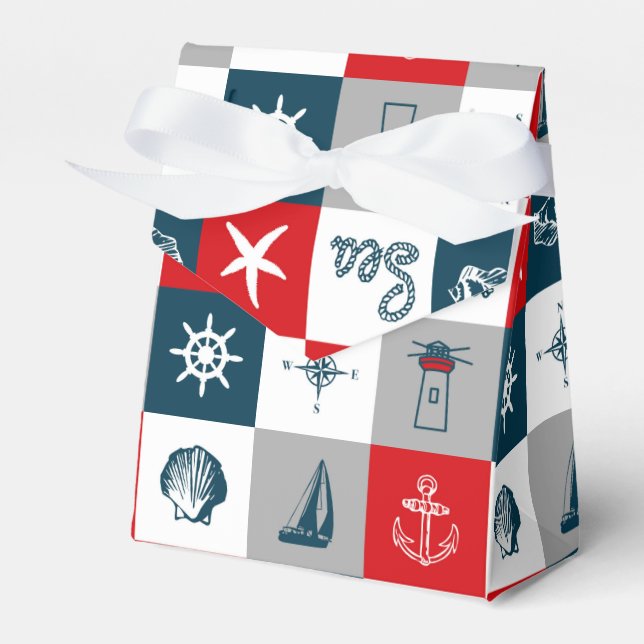 Nautical themed design favour box (Front Side)