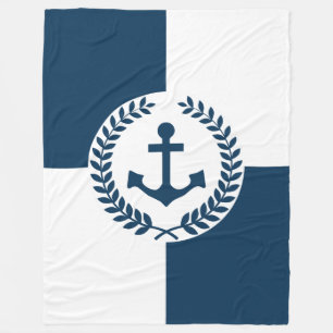 Nautical themed design fleece blanket