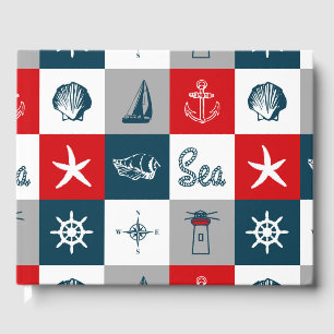 Nautical themed design guest book