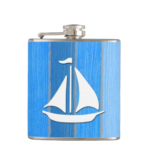 Nautical themed design hip flask