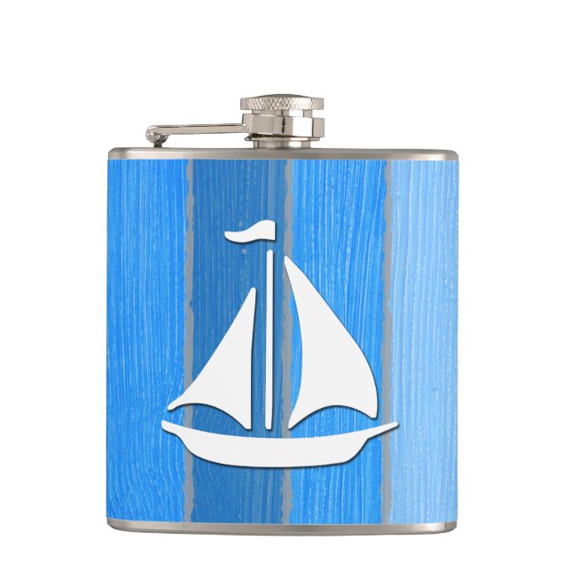 Nautical themed design hip flask (Front)