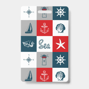 Nautical themed design ID badge