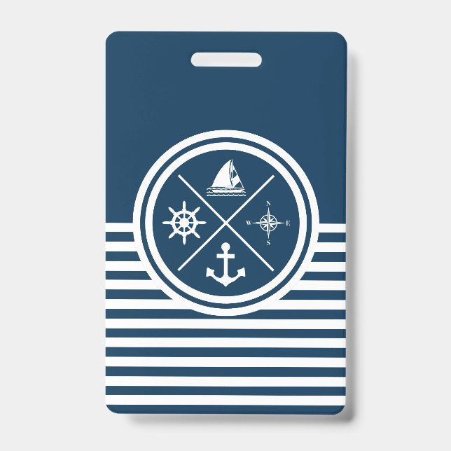 Nautical themed design ID badge (Front)