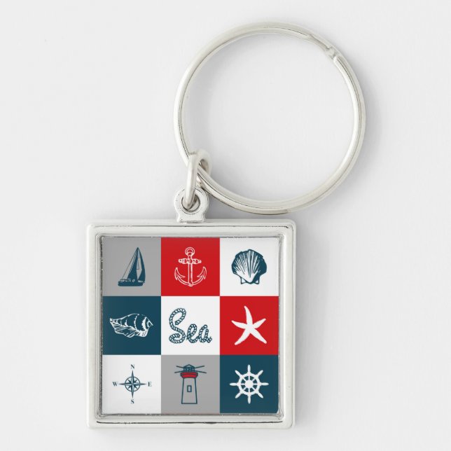 Nautical themed design key ring (Front)