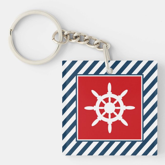 Nautical themed design key ring (Front)