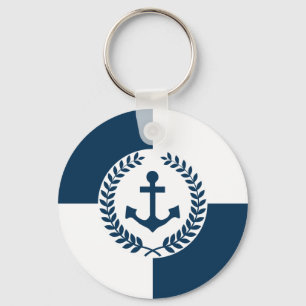 Nautical themed design key ring