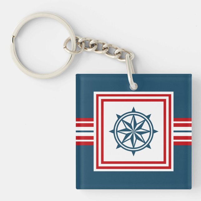 Nautical themed design key ring (Front)