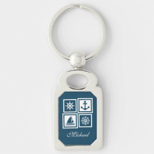 Nautical themed design key ring