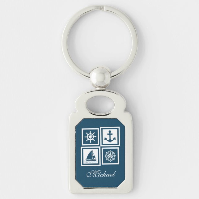 Nautical themed design key ring (Front)