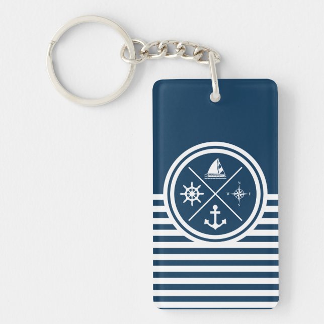 Nautical themed design key ring (Front)