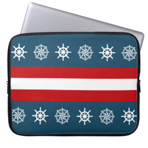 Nautical themed design laptop sleeve