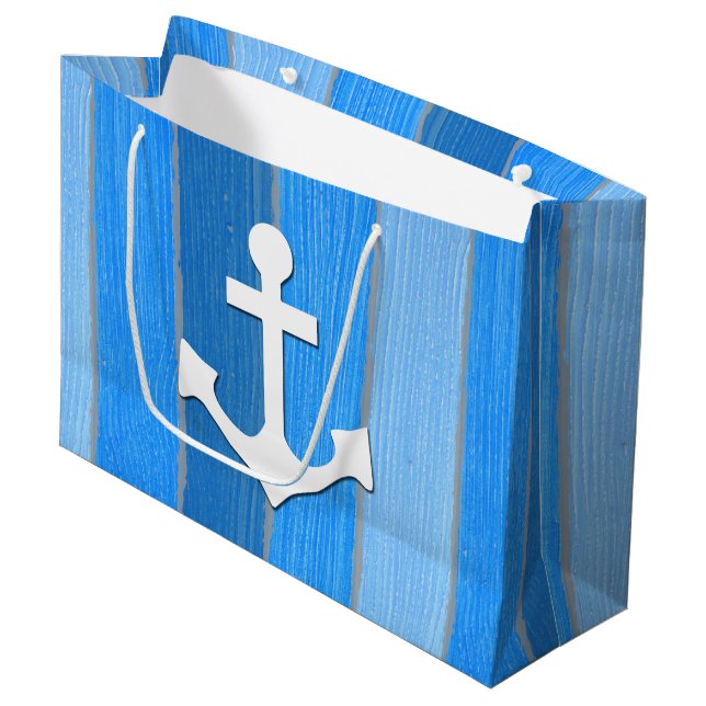 Nautical themed design large gift bag (Front Angled)