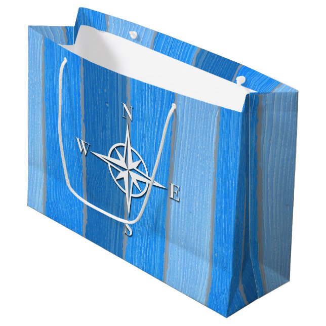 Nautical themed design large gift bag (Front Angled)