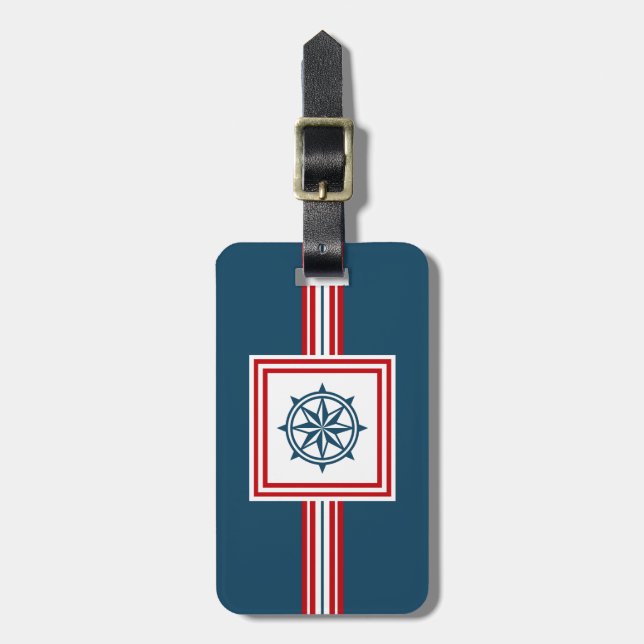 Nautical themed design luggage tag (Front Vertical)