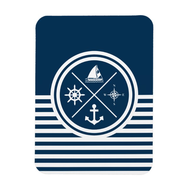 Nautical themed design magnet (Vertical)