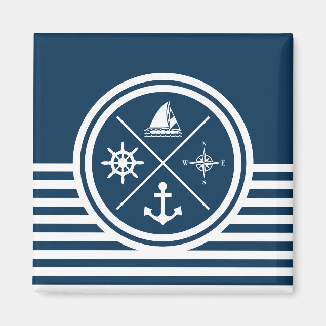 Nautical themed design magnet (Front)