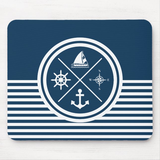 Nautical themed design mouse pad (Front)