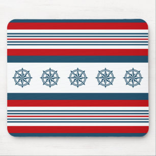 Nautical themed design mouse pad
