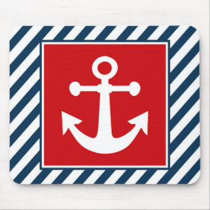 Nautical themed design mouse pad