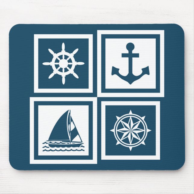 Nautical themed design mouse pad (Front)