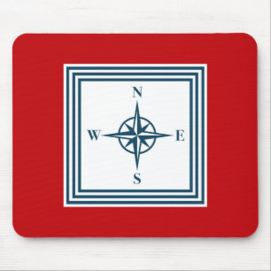 Nautical themed design mouse pad