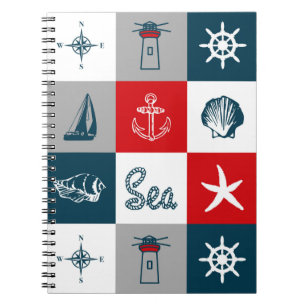 Nautical themed design notebook