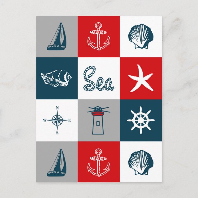 Nautical themed design postcard (Front)