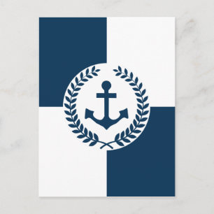 Nautical themed design postcard