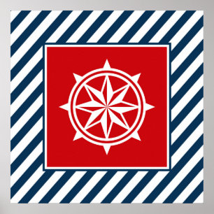 Nautical themed design poster