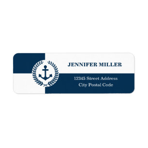 Nautical themed design return address label