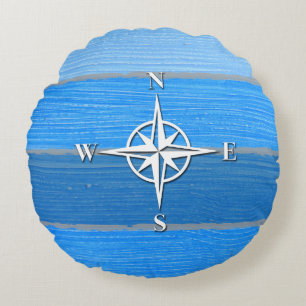 Nautical themed design round cushion