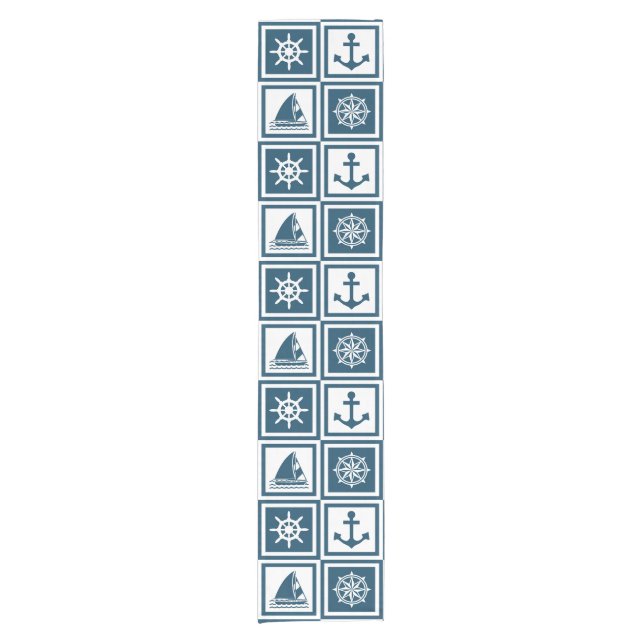 Nautical themed design short table runner (Front)