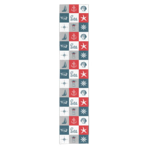 Nautical themed design short table runner