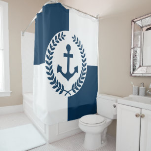 Nautical themed design shower curtain