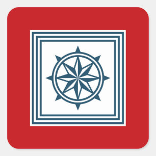 Nautical themed design square sticker