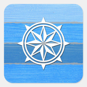 Nautical themed design square sticker