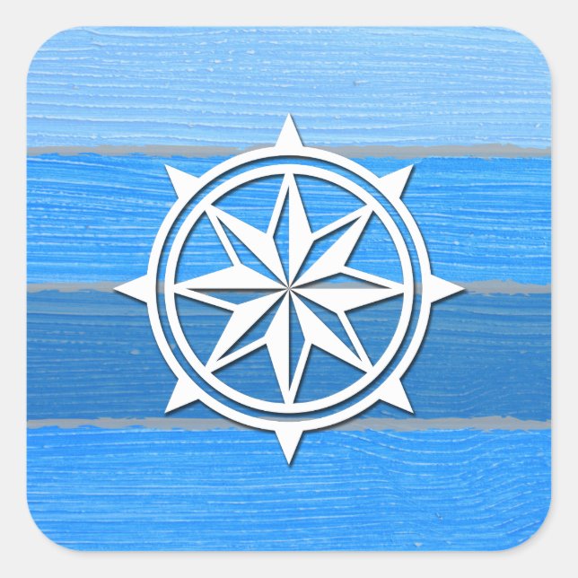 Nautical themed design square sticker (Front)