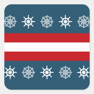 Nautical themed design square sticker