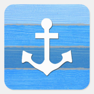 Nautical themed design square sticker