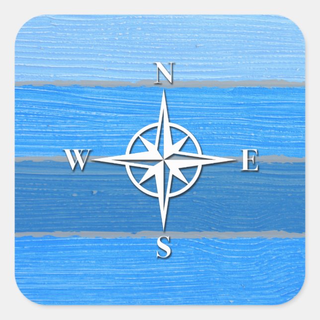 Nautical themed design square sticker (Front)