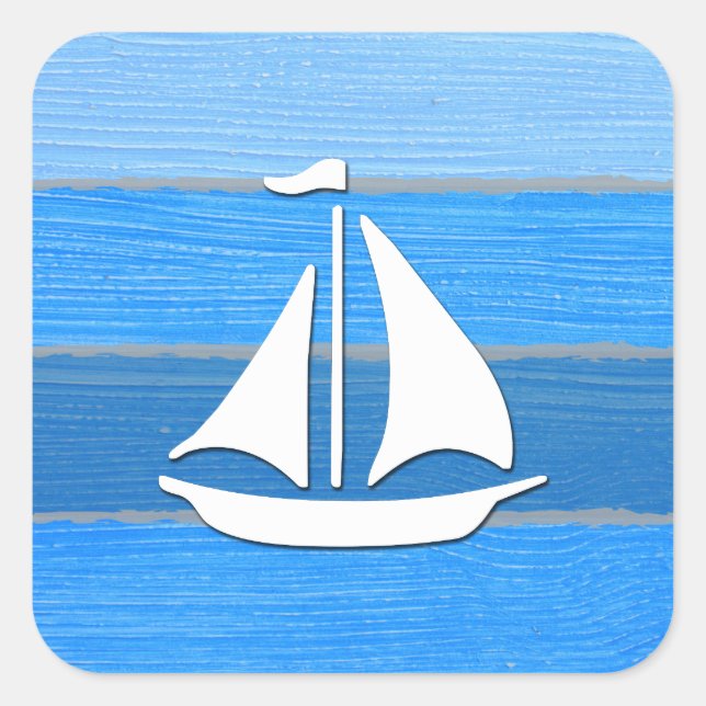 Nautical themed design square sticker (Front)