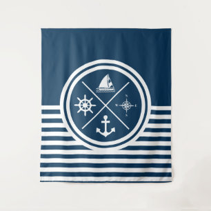 Nautical themed design tapestry