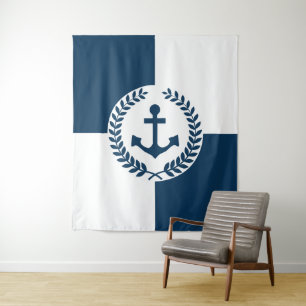 Nautical themed design tapestry