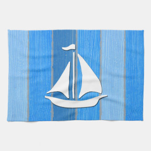 Nautical themed design tea towel