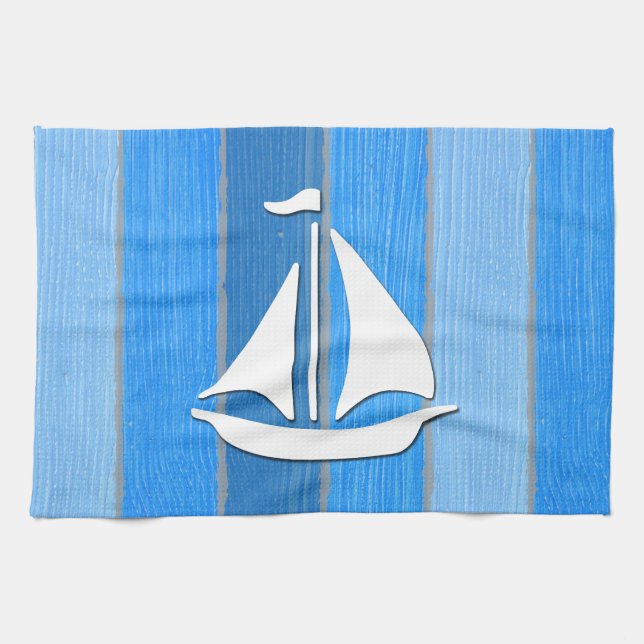 Nautical themed design tea towel (Horizontal)