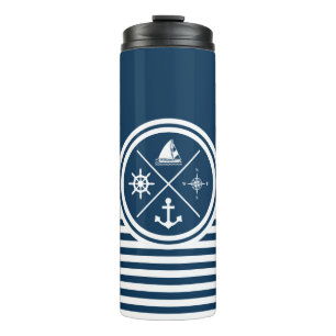 Nautical themed design thermal tumbler
