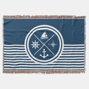 Nautical themed design throw blanket