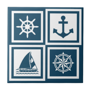 Nautical themed design tile