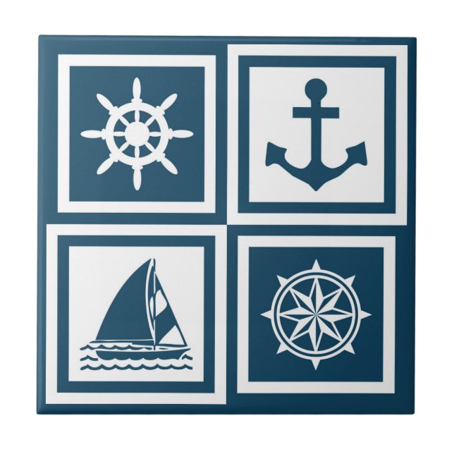 Nautical themed design tile (Front)