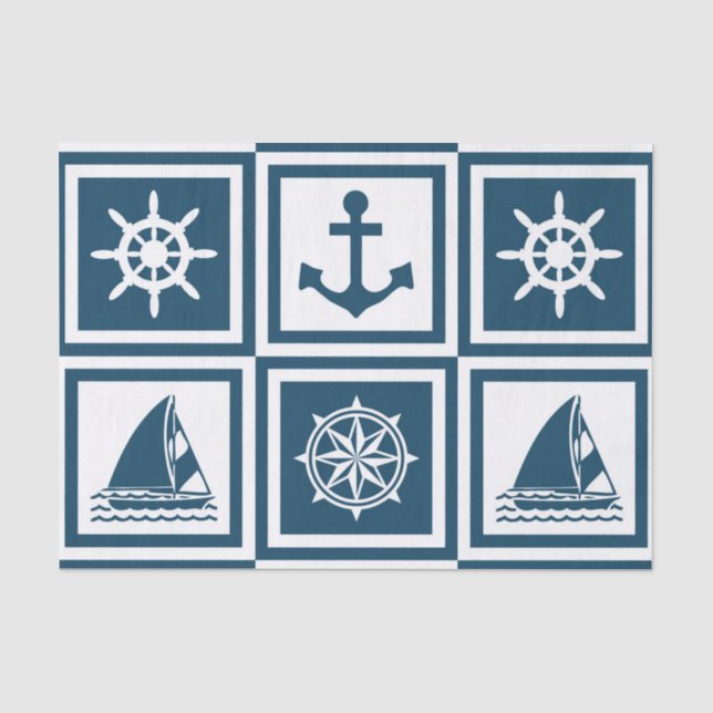 Nautical themed design tissue paper (Front)